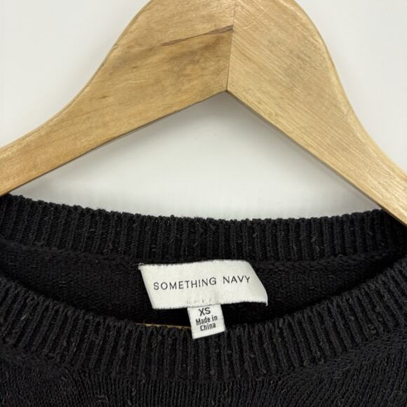 Something Navy Sweater XSmall Whimsigoth Embroidered Floral Ruffle Romantic Boho - Picture 4 of 7